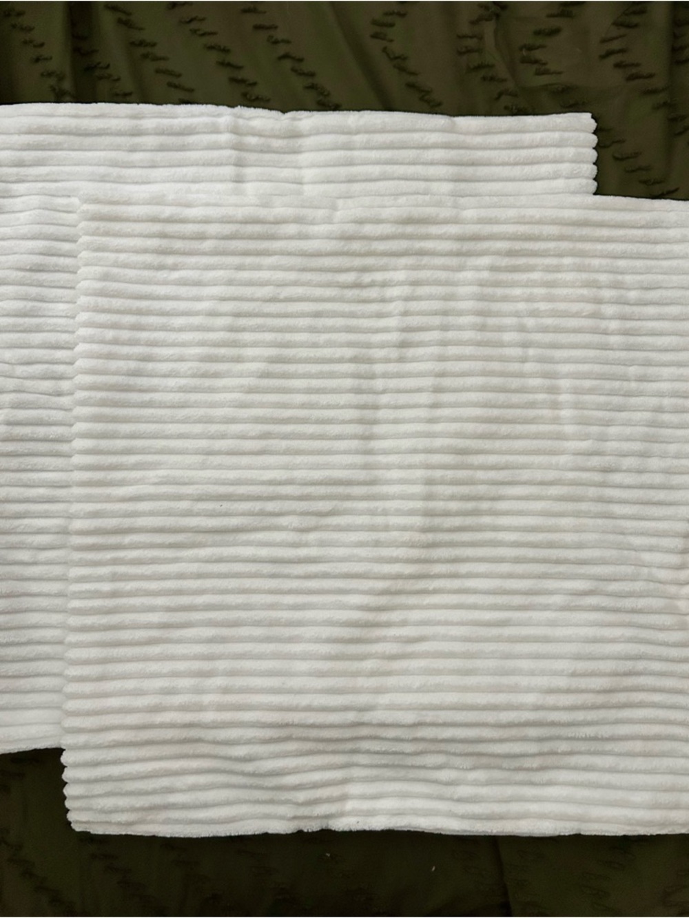 White Ribbed Pillow Cover Set